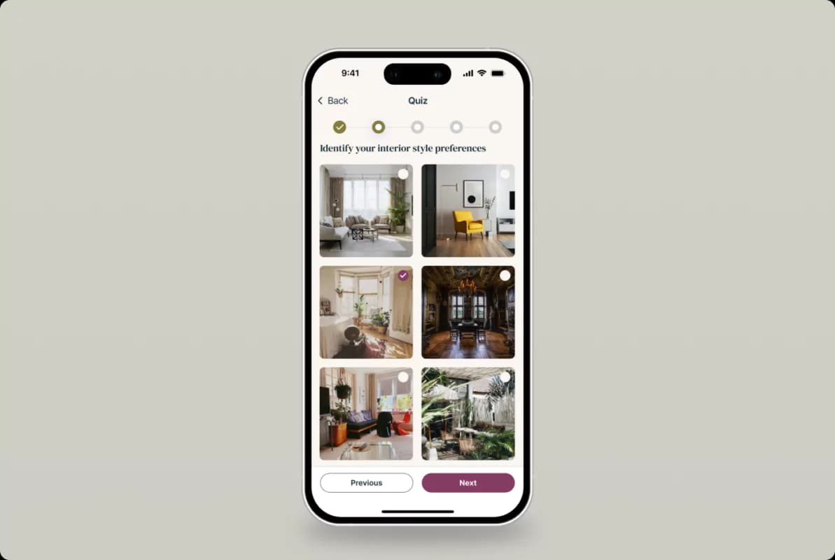 AI Interior Design Style quiz