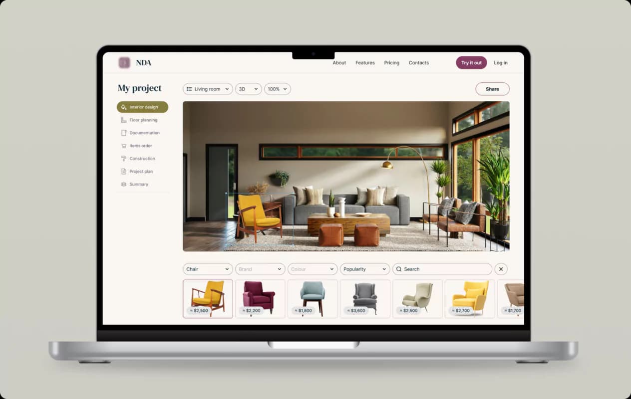AI Interior Design Landing page