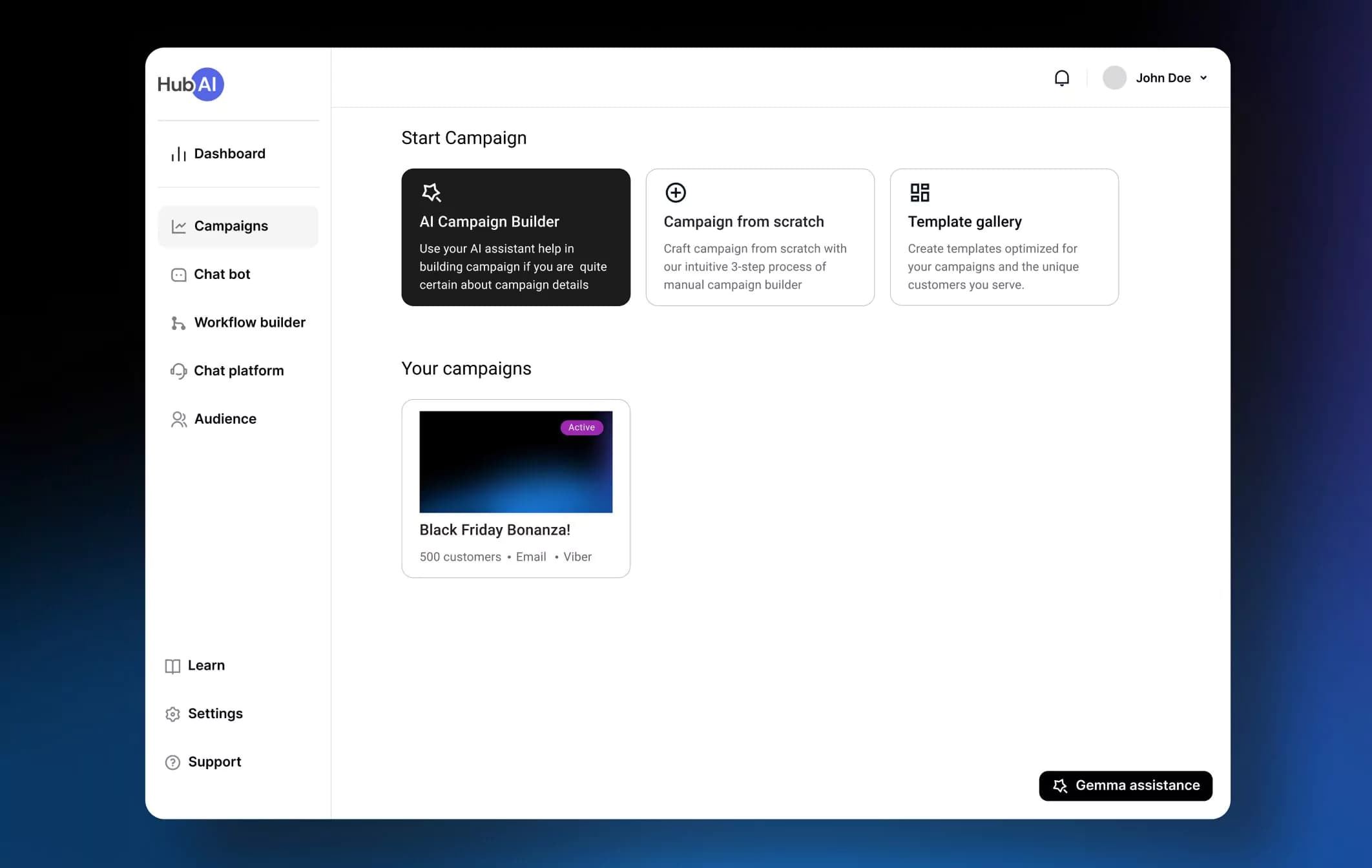 HubAI. Dashboard