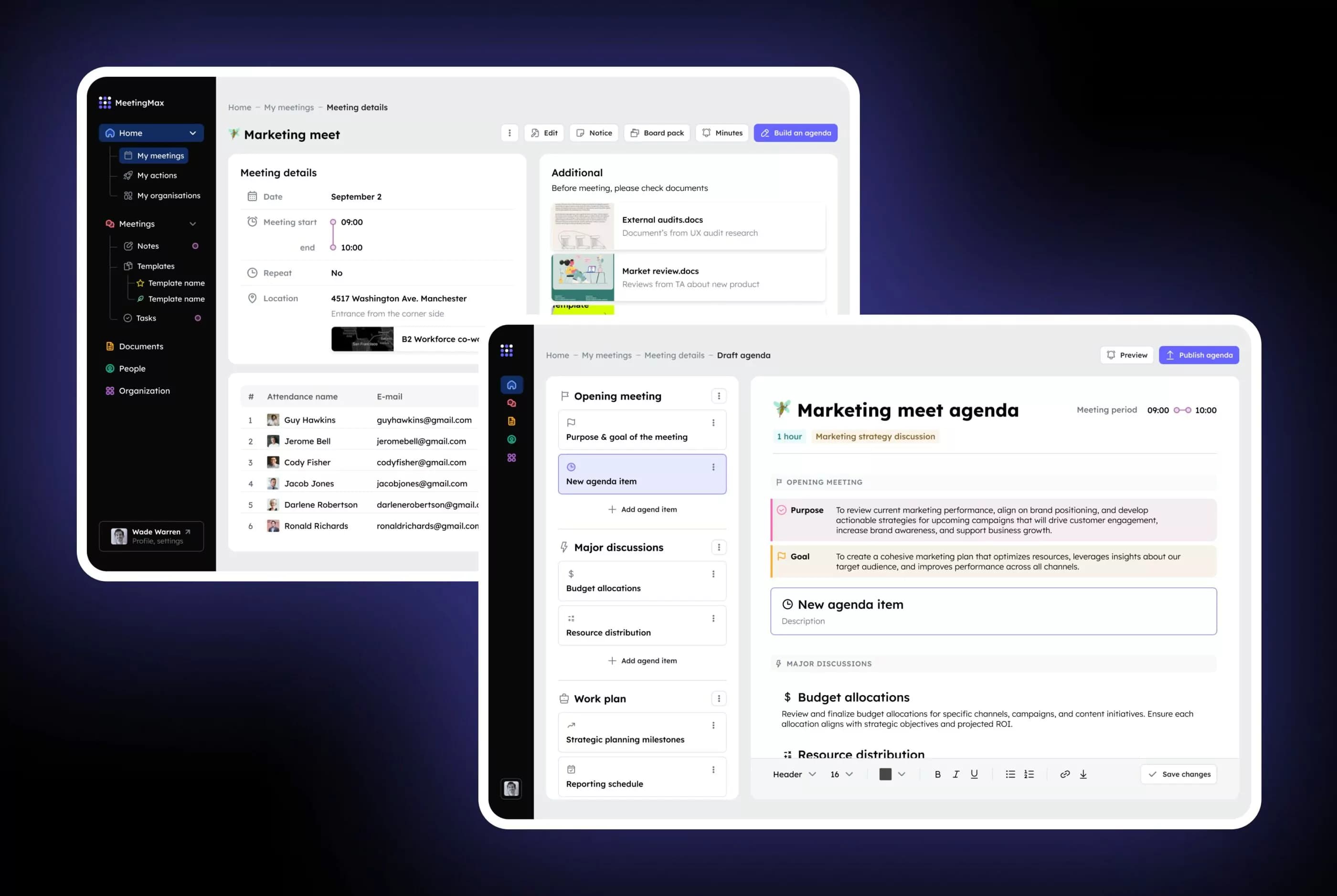 Agenda builder