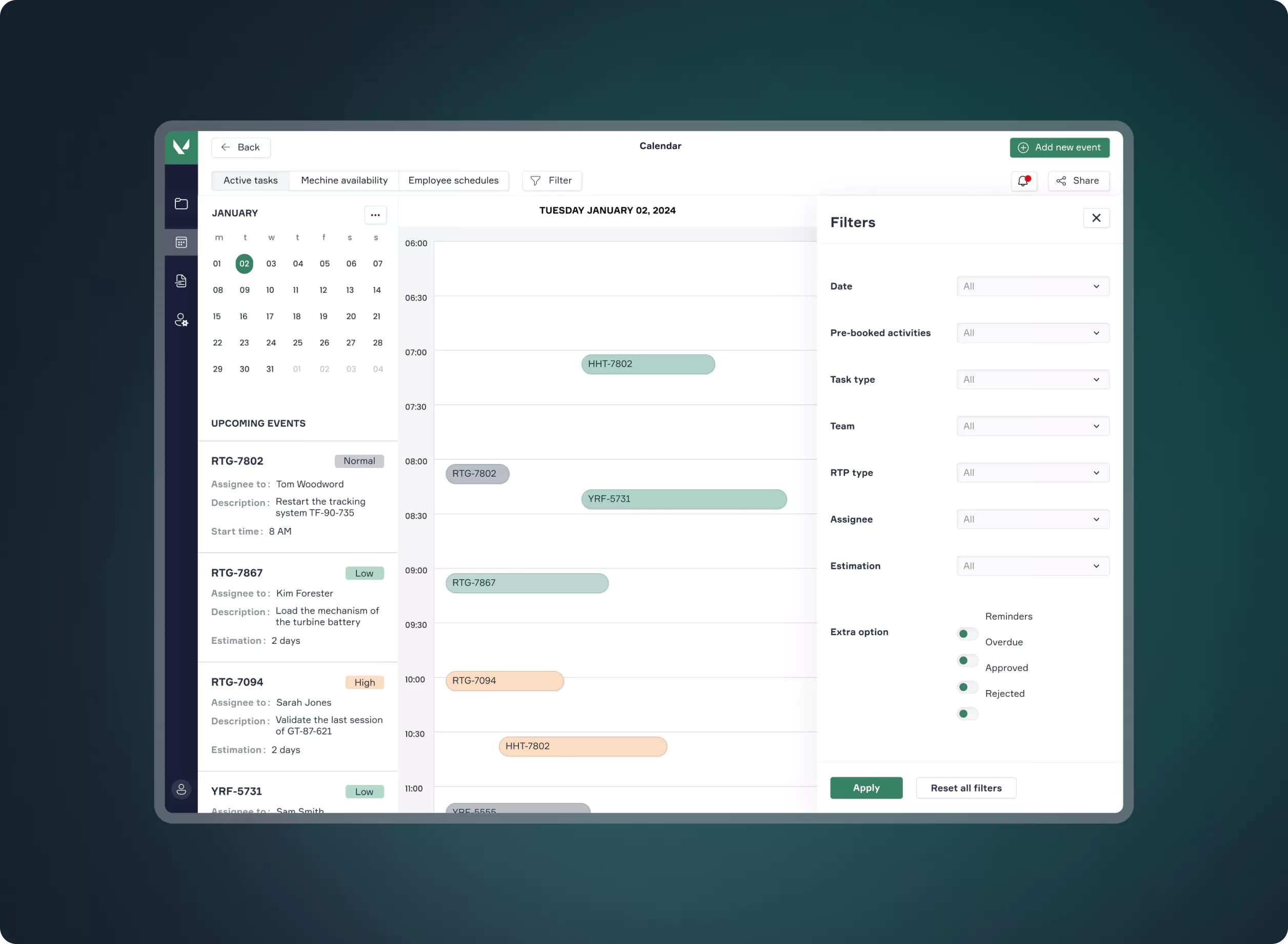 PulseCore. Calendar