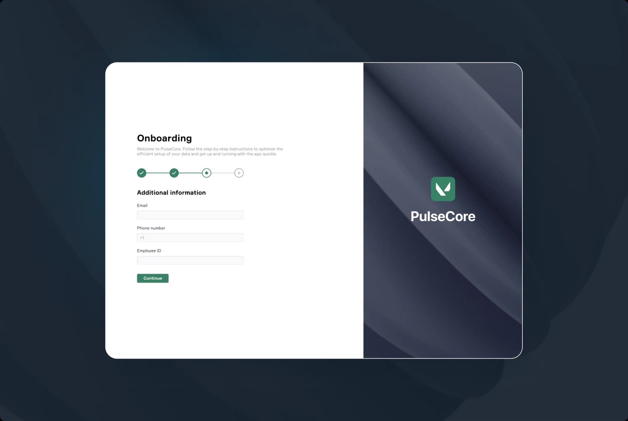PulseCore. Onboarding