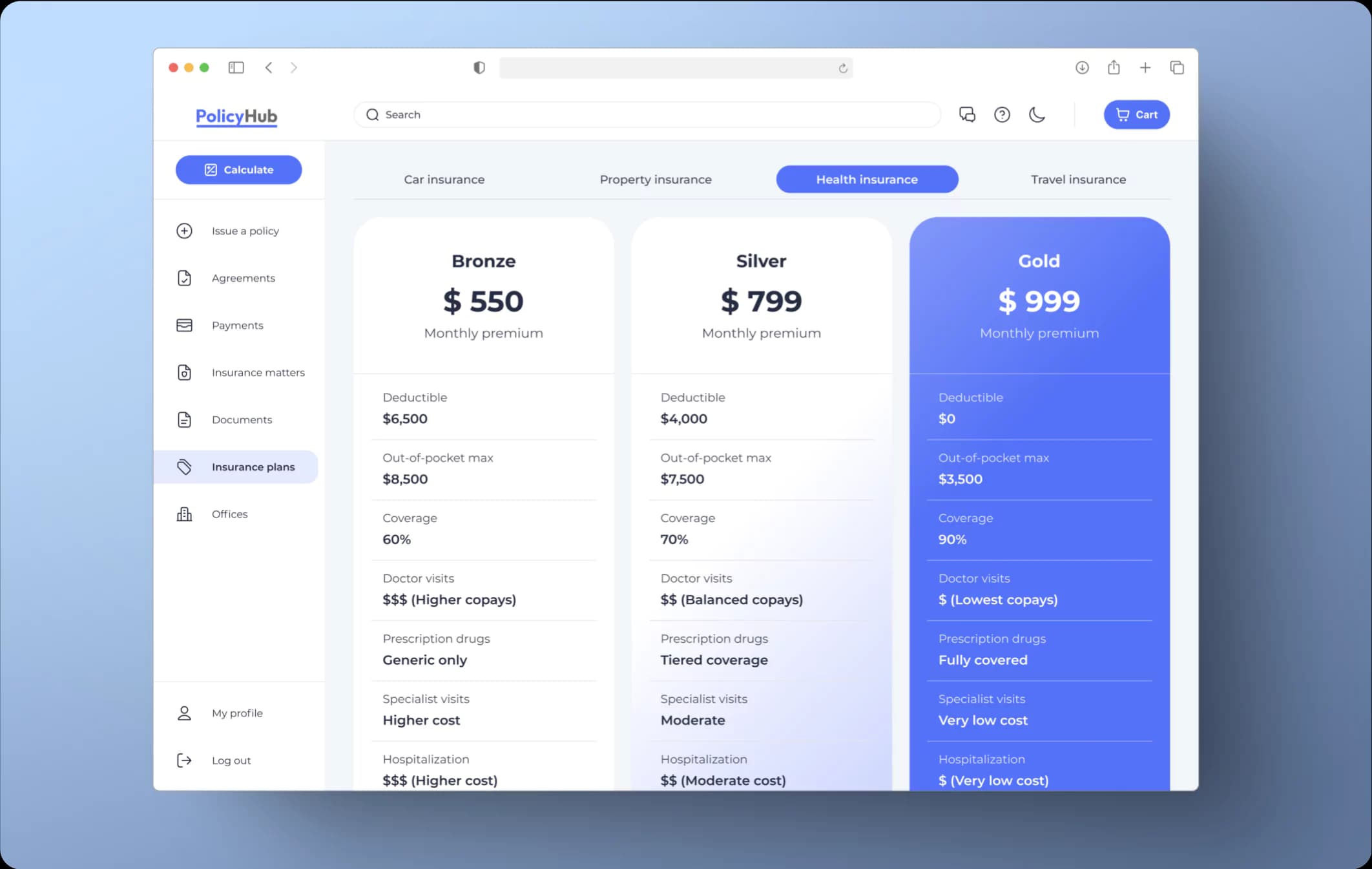 PolicyHub. Subscription Plans