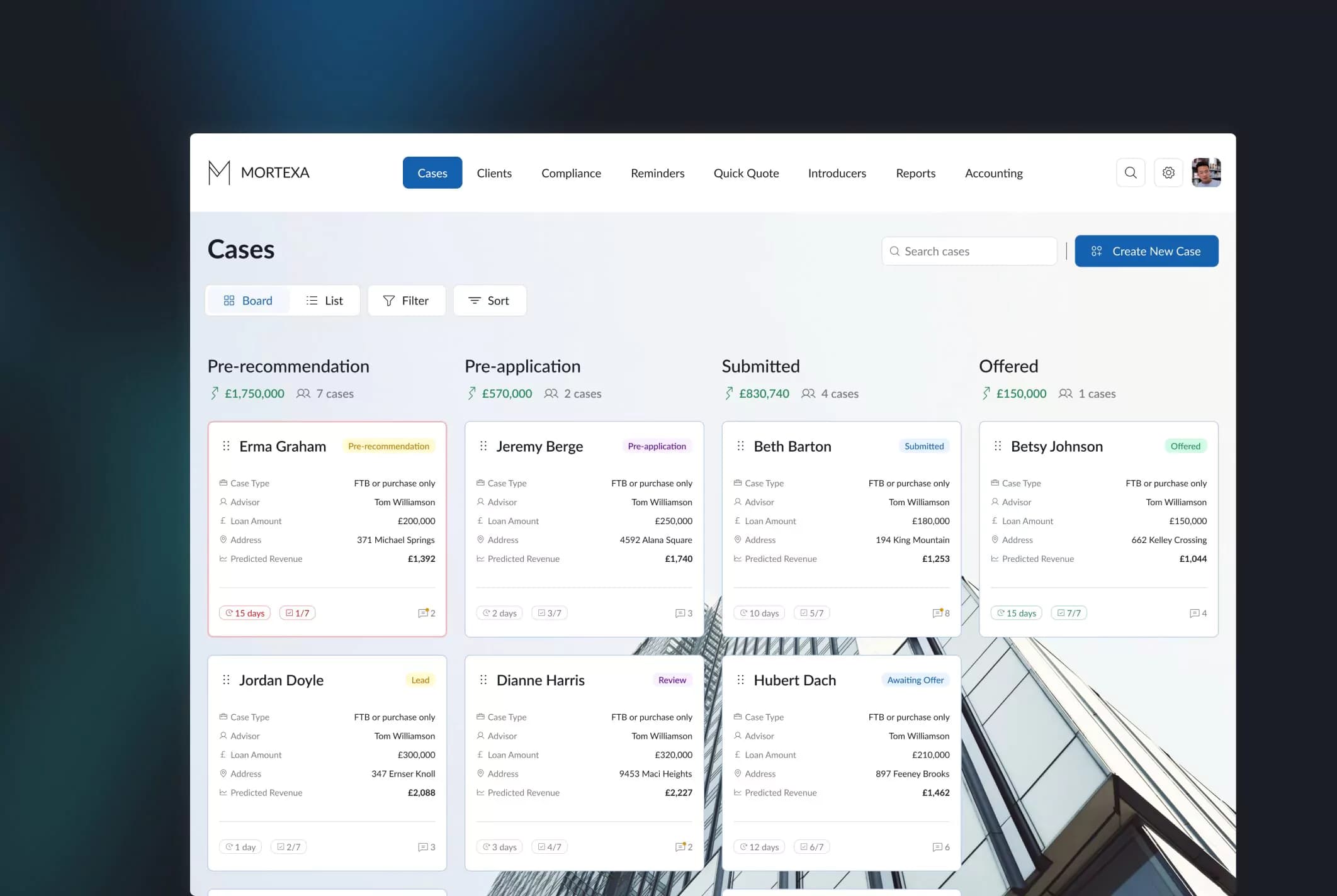 Mortexa. Case Management Workspace