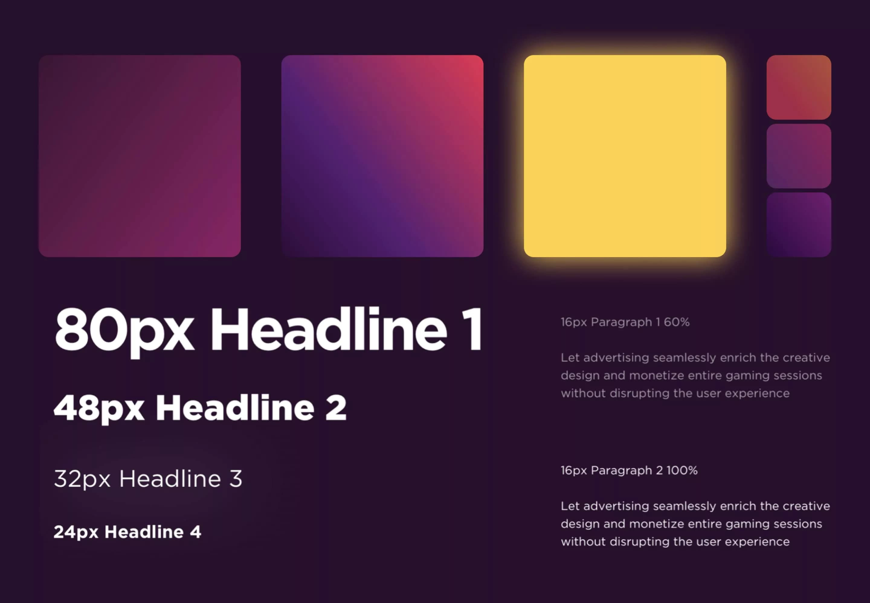 Adverty. Colors and fonts