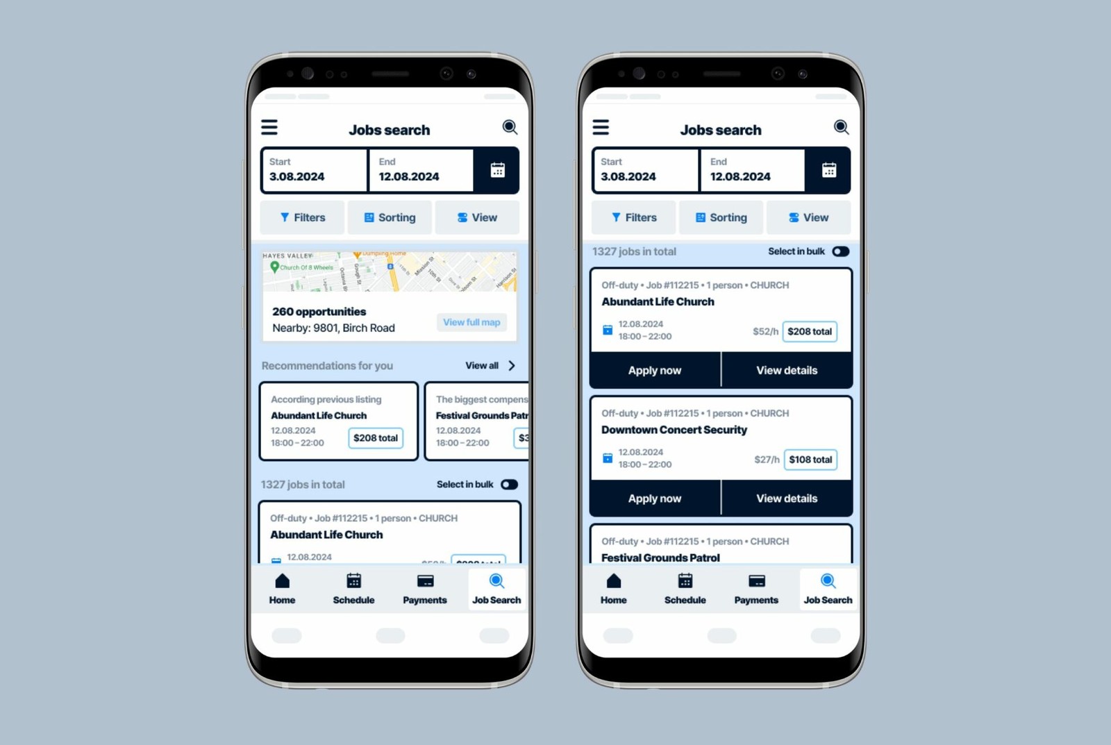 ExtraDuty-Job Search-and-Filtering