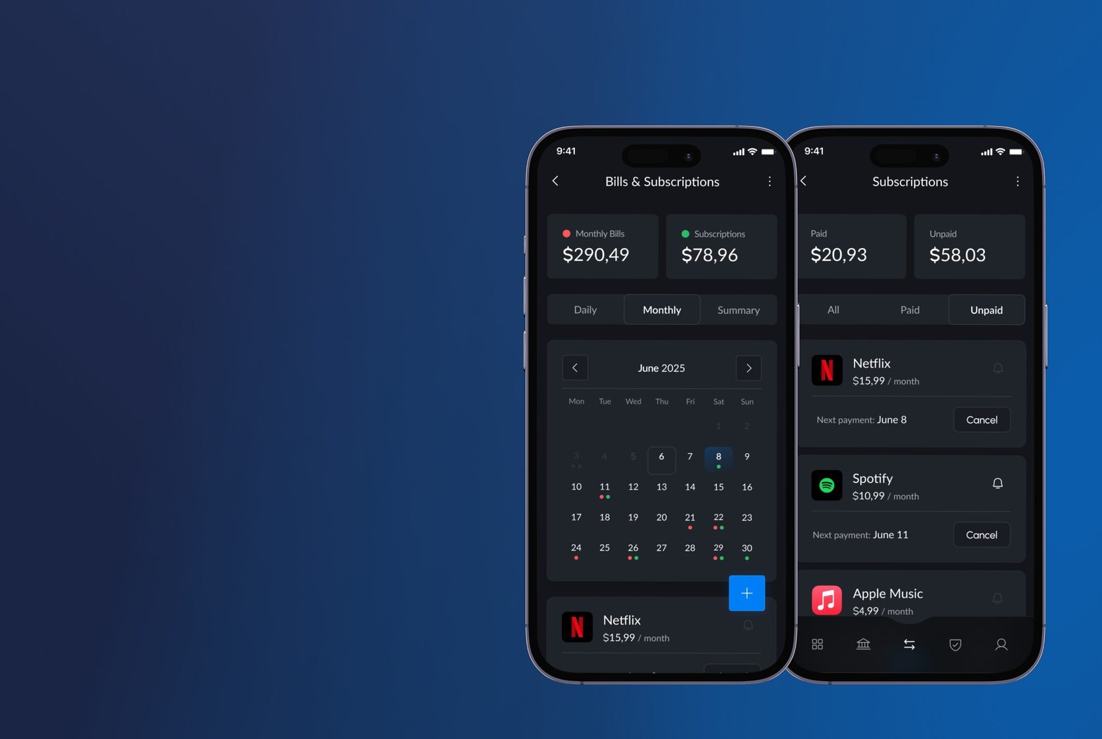Finly_app_bill_subscription_management