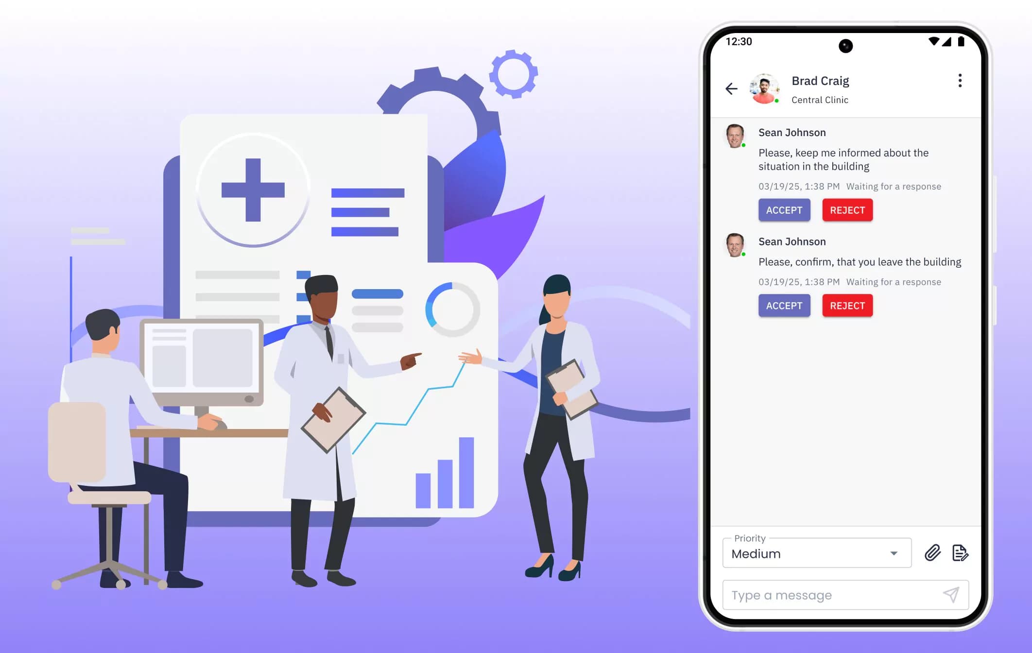 Healthcare Communication. Alert mode
