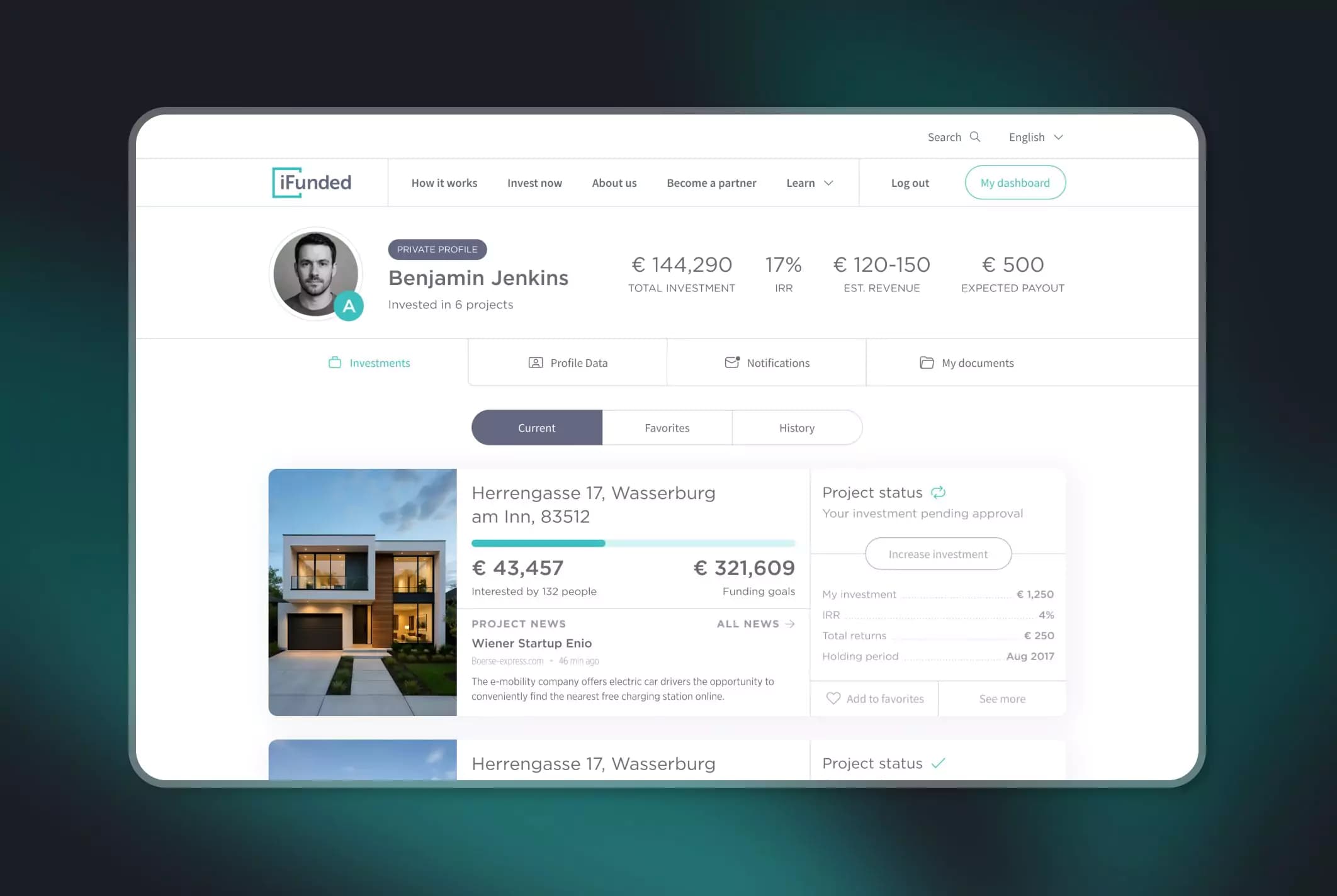 iFunded. Investment assets overview