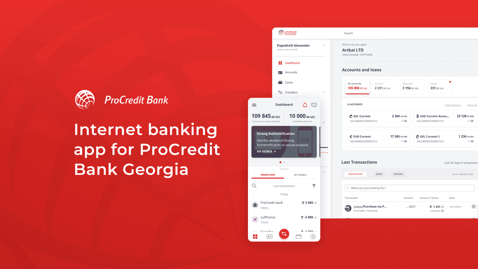 Upgraded internet banking experience for ProCredit bank Georgia by Artkai