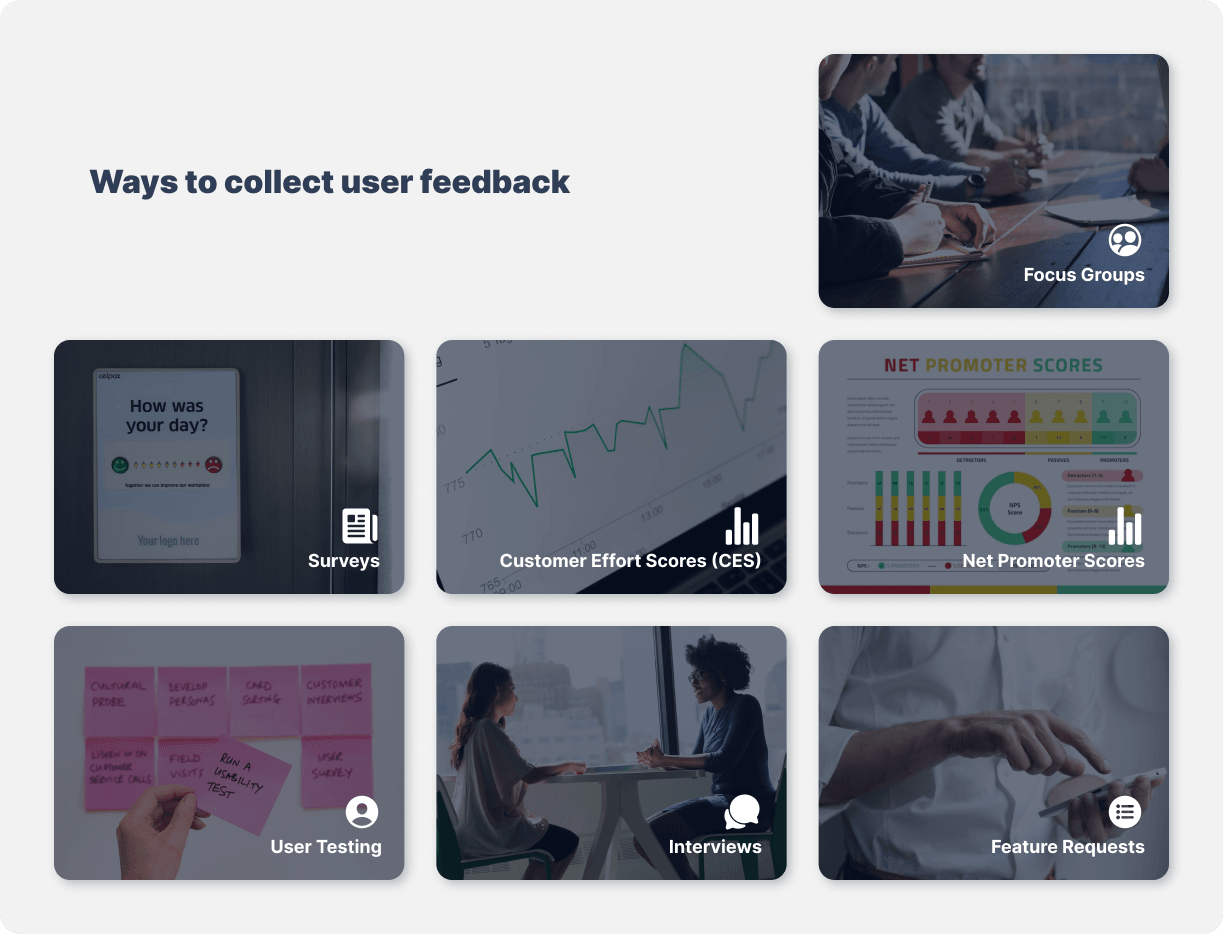 Ways to collect user feedback