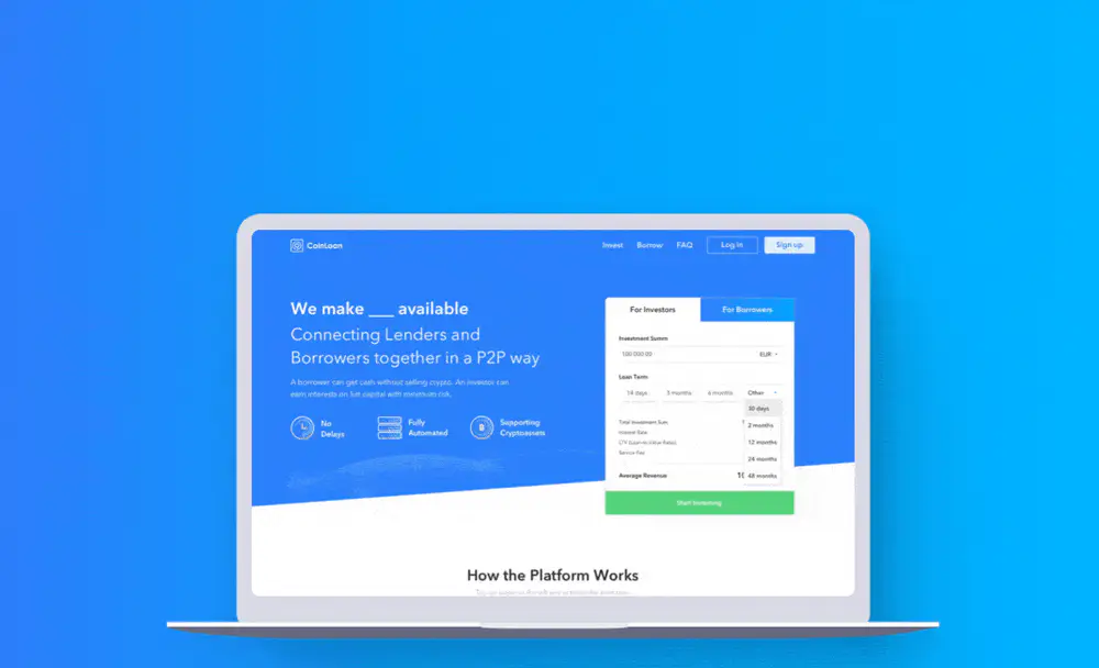 CoinLoan Landing Page