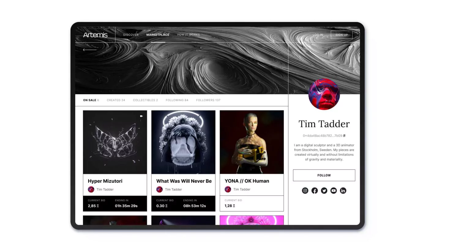 Artemis NFT Marketplace Design