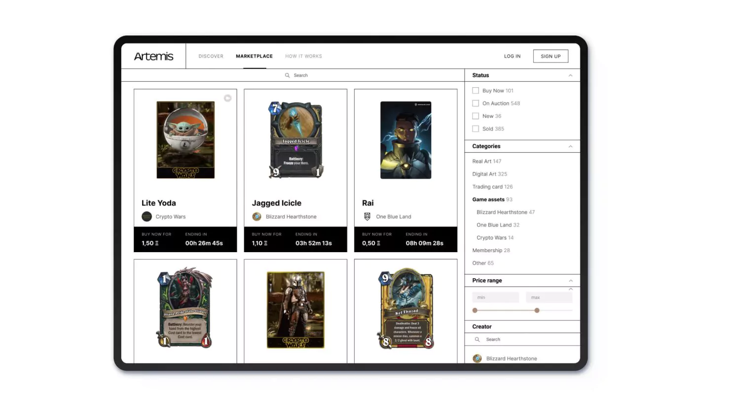 Artemis NFT Marketplace Design
