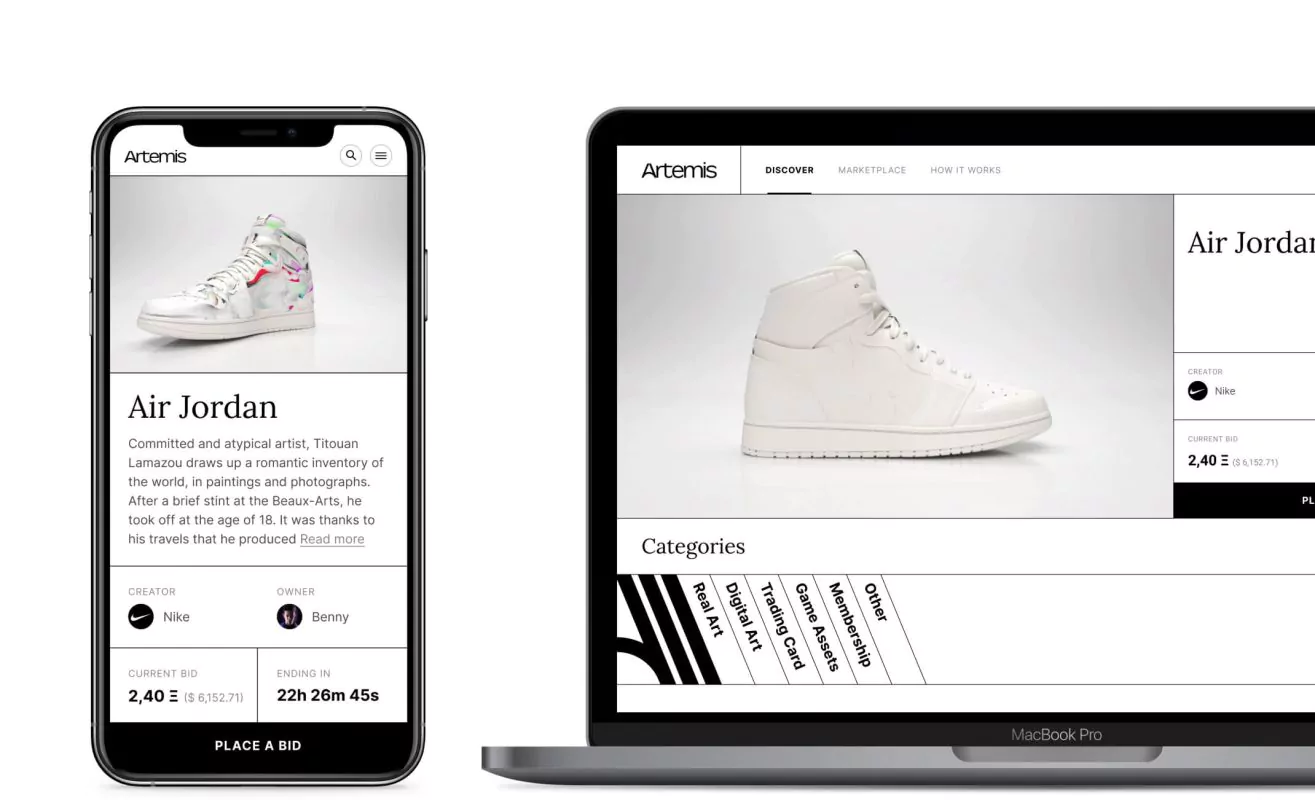 Artemis NFT Marketplace Design