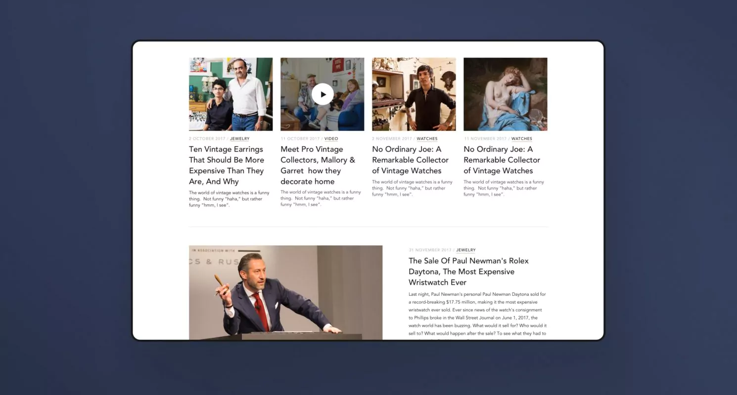 Blog page