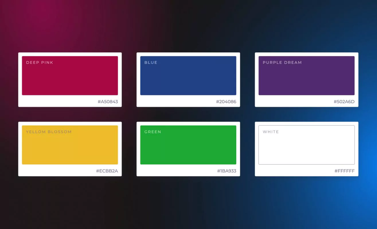 Loyalty app. Colors